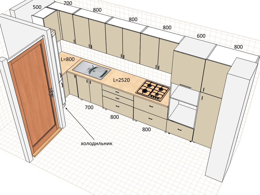 План кухонного гарнитура