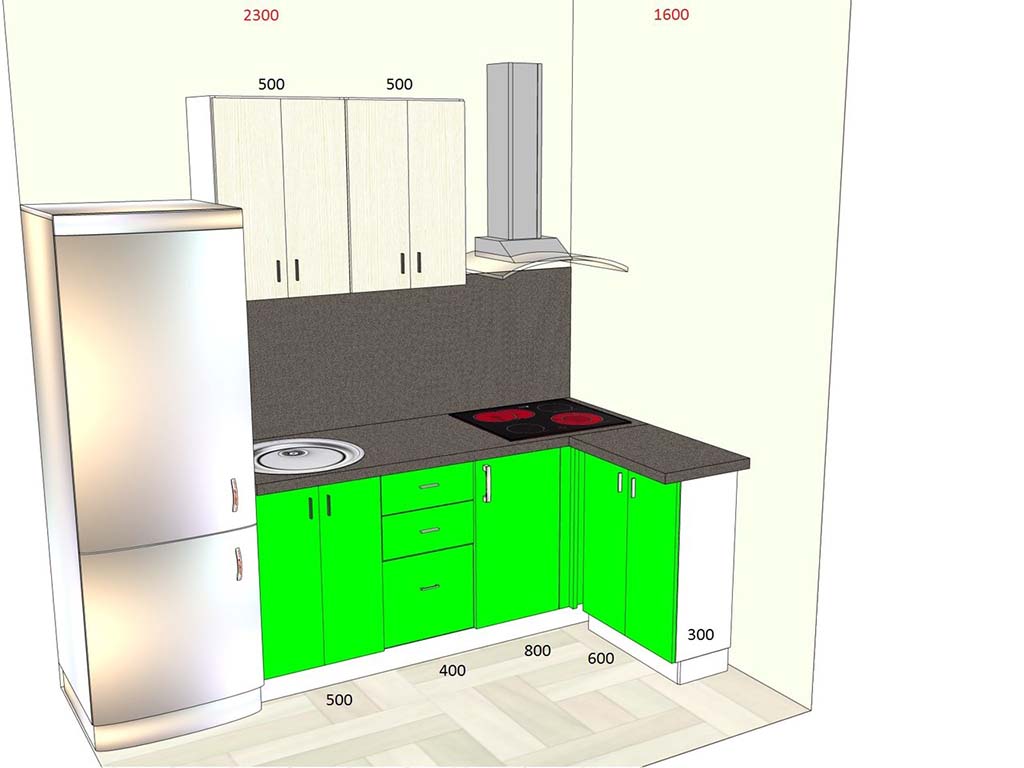 Угловая Кухня 2 На 3 Метра Дизайн