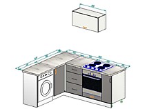 Угловая маленькая кухня 1,6*1,9 м