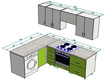 Угловая кухня 2,1*1,6 м