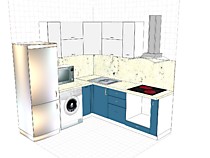 Дизайн проект с горизонтальными фасадами открыванием вверх