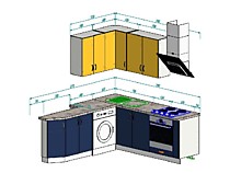 Угловая кухня 2,2*2,1 м в 467 серию