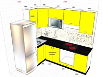 Угловая кухня 2,3*1,6 м в хрущевку