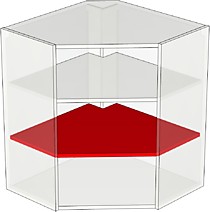 Полка в верхний угловой модуль 600*600*45*