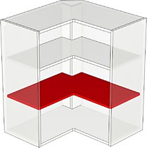 Полка в верхний угловой модуль 600*600*90*