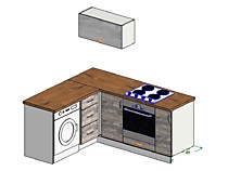 Угловая кухня 1,5*1,9 м