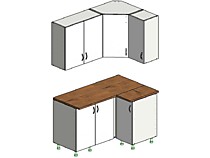 Маленькая белая угловая кухня 1,4*0,9 м