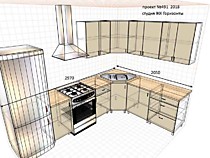 Угловая кухня 2,9*2 м в ЖК "Горизонты"