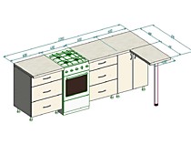 Угловой низ кухни 2,2*1,2 м