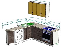 Угловая кухня 2,2*2,1 м в 467 серию