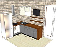 Угловая кухня 2,1*2,3 м в 467 серию вар. 2