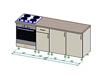 Низ прямой кухни 2,1 м