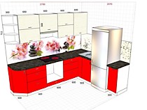 Угловая кухня 2,7*2 м, в частный дом