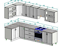 Угловая кухня 1,4*3,1 м