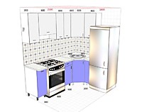 Небольшая угловая кухня 2,1*1,6 м в хрущевку