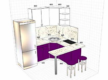 Небольшая угловая кухня 1,4*1,8 в студию или в хрущевку.