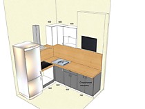 Угловая кухня 2,1*2,3 м в 467 серию