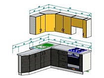 Угловая кухня 2,2*2,1 м в 467 серию