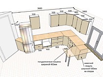 Угловая кухня 3,6*1,8 м