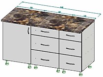 Низ прямой кухни 1,4 м
