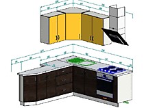Угловая кухня 2,2*2,1 м в 467 серию