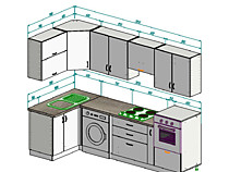 Угловая кухня 1,3*2,8 м в 467 серию