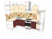 Угловая кухня 1,5*3 м