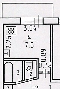 План кухни 467 серии из техзадания заказчика