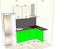 Маленькая угловая кухня 2,3*1,6 м